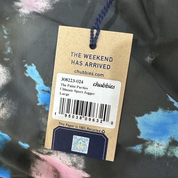 Chubbies The Paint Parties Ultimate Sport Jogger Pants Black Size Large NEW - Picture 3 of 3